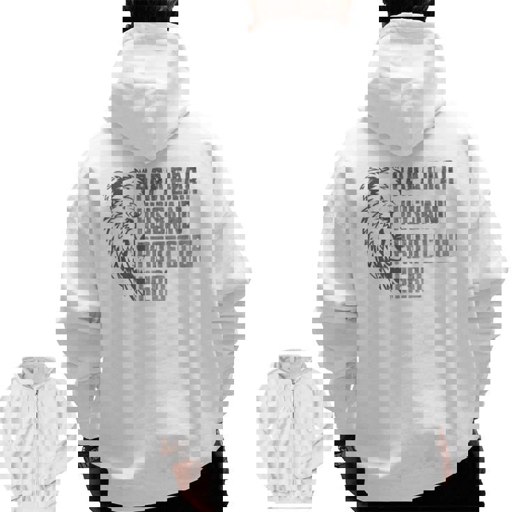 Papa Bear Husband Protector Hero Dad Father's Day Zip Up Hoodie Back Print