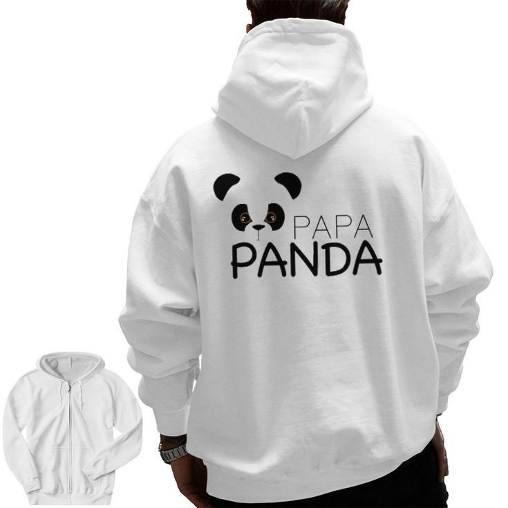 Papa Panda Panda Lover Proud Daddy Zip Up Hoodie Back Print