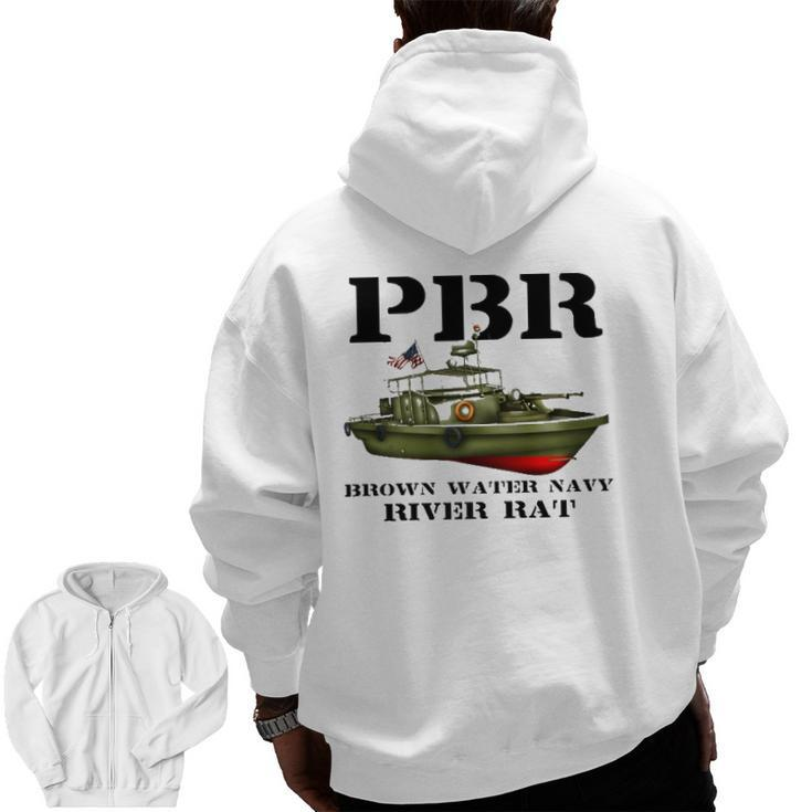 Pbr Brown Water Navy Zip Up Hoodie Back Print