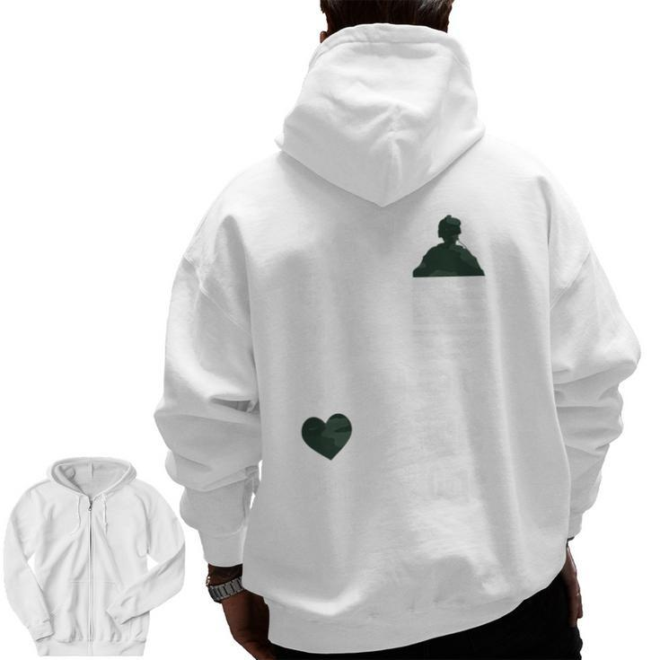Red Friday Keeping Grandpa Close To Heart  Zip Up Hoodie Back Print
