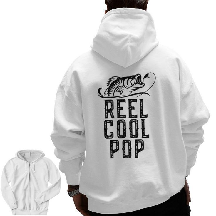 Reel Cool Pop Fishing Fisherman  Grandpa Christmas Zip Up Hoodie Back Print