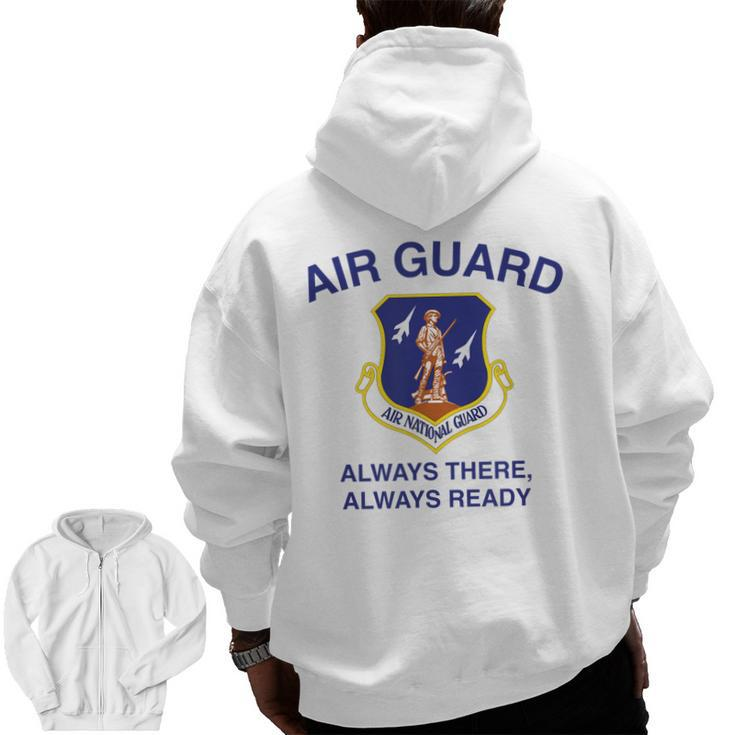 Us Air Force National Guard Veteran Ngb22 American Usaf Zip Up Hoodie Back Print