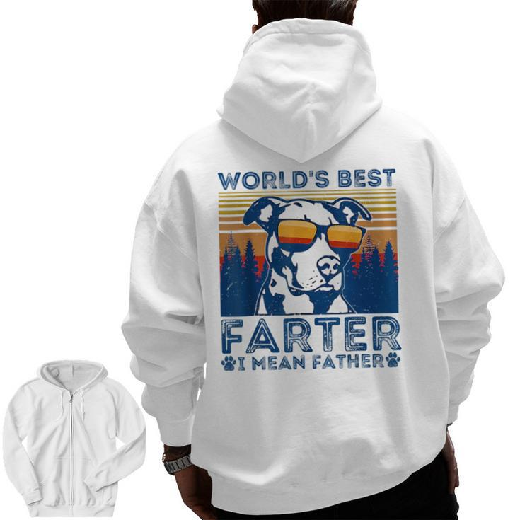 Worlds Best Farter I Mean Father Best Dad Ever Cool Dog Mens  For Dad Zip Up Hoodie Back Print