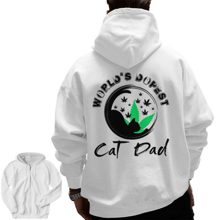 World’S Dopest Cat Dad Zip Up Hoodie Back Print