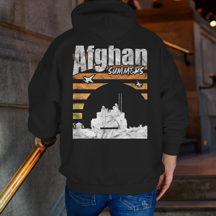 Afghan Summers Afghanistan Veteran Army Military Vintage Zip Up Hoodie Back Print