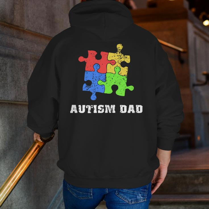 Autism DadEducate Love Support Zip Up Hoodie Back Print