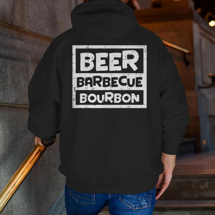 Barbecue Bourbon Fun Bbq Grill Meat Grilling Master Dad Men For Dad Zip Up Hoodie Back Print