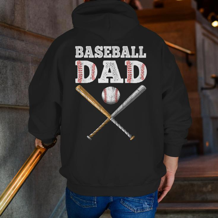 Baseball Lover For Father Baseball Dad Zip Up Hoodie Back Print