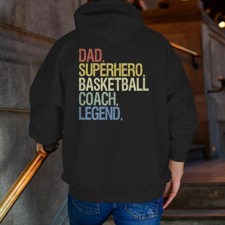 Basketball Coach Dad Sport Zip Up Hoodie Back Print