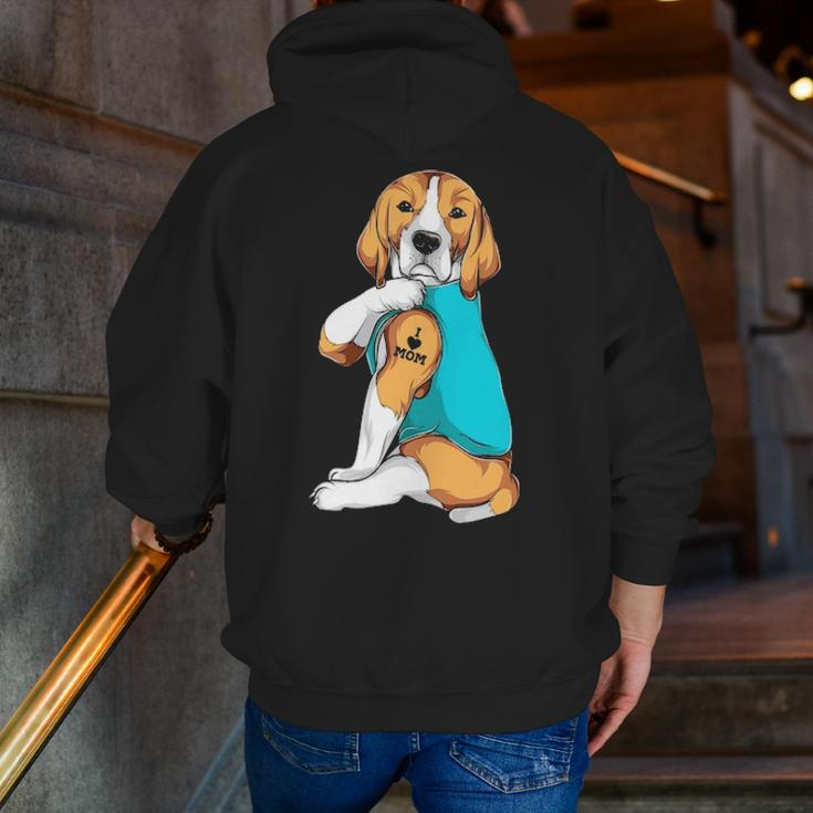Beagle I Love Mom Apparel Dog Mom Womens Zip Up Hoodie Back Print