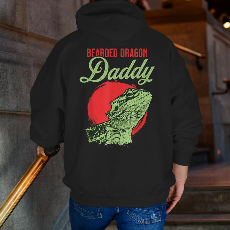 Bearded Dragon Daddy Father Dad Bearded Dragon Zip Up Hoodie Back Print