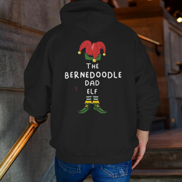 Bernedoodle Dad Dog Elf Group Matching Family Christmas Tee Zip Up Hoodie Back Print