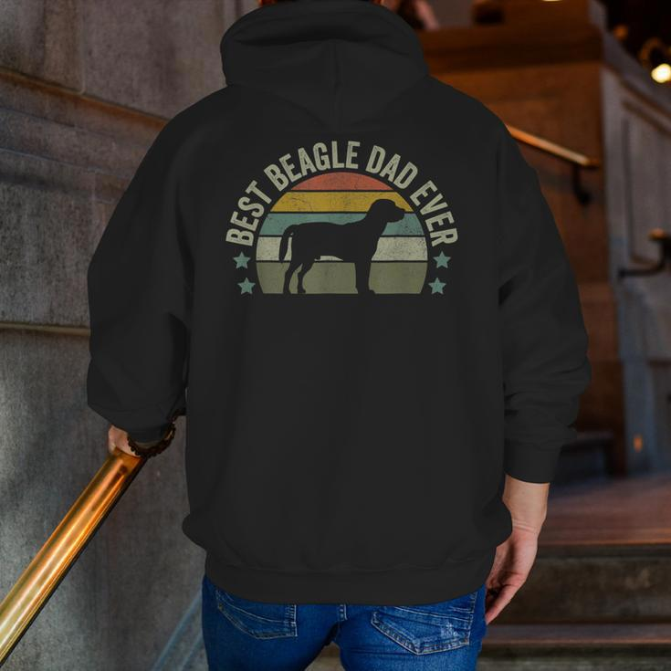 Best Beagle Dad Dog Fathers Day Doggy Zip Up Hoodie Back Print