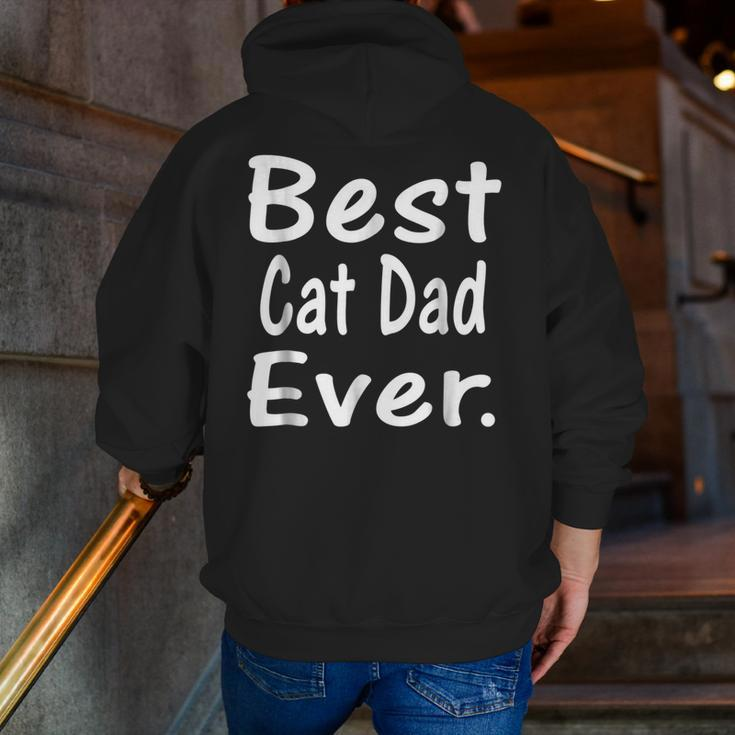 Best Cat Dad Ever Feline Lover Graphic Zip Up Hoodie Back Print
