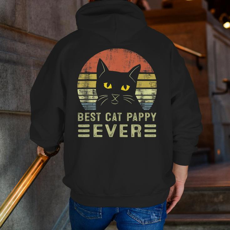 Best Cat Pappy Ever Bump Fit Father's Day Dad For Men Zip Up Hoodie Back Print