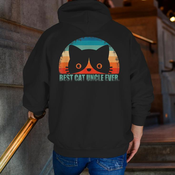Best Cat Uncle Ever Cat Dad Father's Day Zip Up Hoodie Back Print