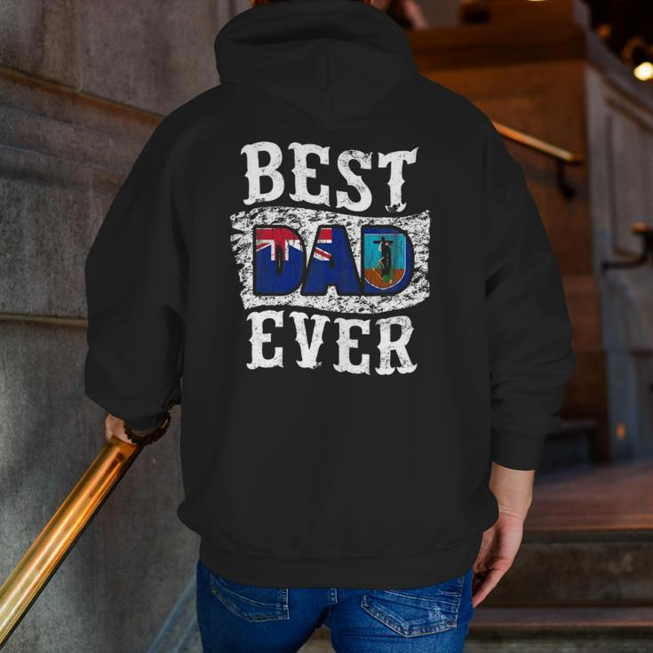 Best Dad Ever Father's Day Montserrat Flag Zip Up Hoodie Back Print
