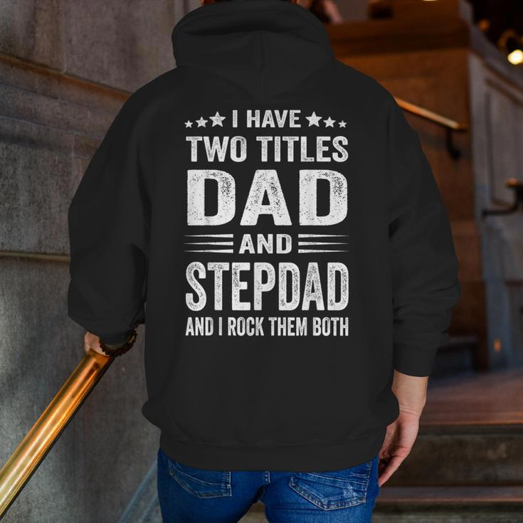 Best Dad And Stepdad Cute Fathers Day From Wife V2 Zip Up Hoodie Back Print