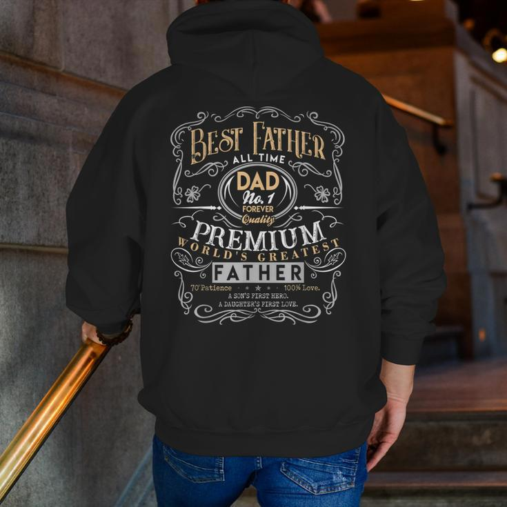 Best Father Dad World's Greatest No 1 Father's Day Zip Up Hoodie Back Print