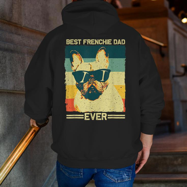 Best Frenchie Dad Men Father French Bulldog Lovers Zip Up Hoodie Back Print