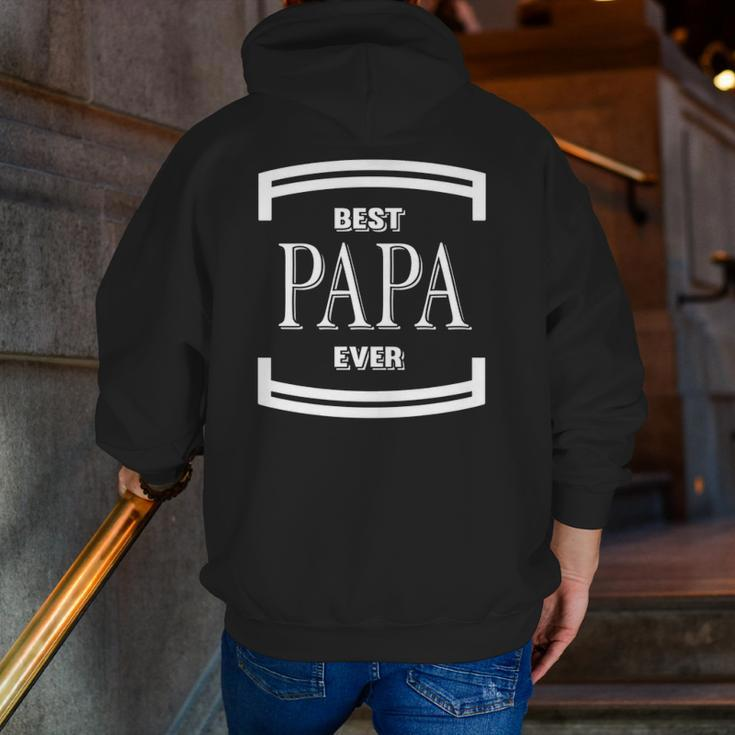 Graphic Best Papa Ever Father's Day Men Zip Up Hoodie Back Print