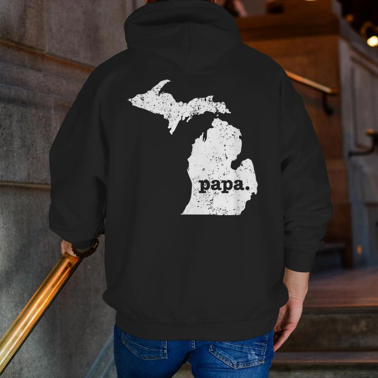 Best Papa MichiganGrandpa Zip Up Hoodie Back Print