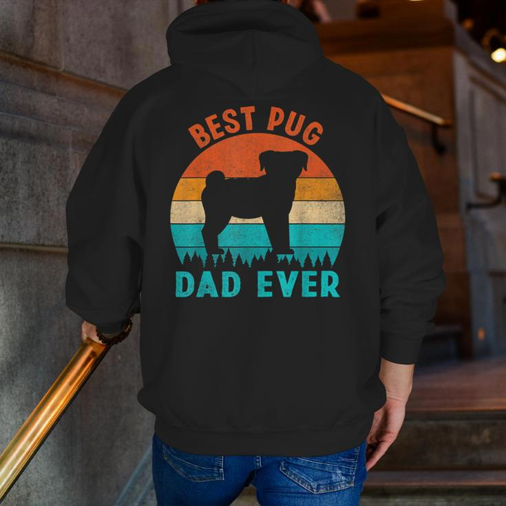 Best Pug Dad Ever Dog Animal Lovers Walker Cute Zip Up Hoodie Back Print