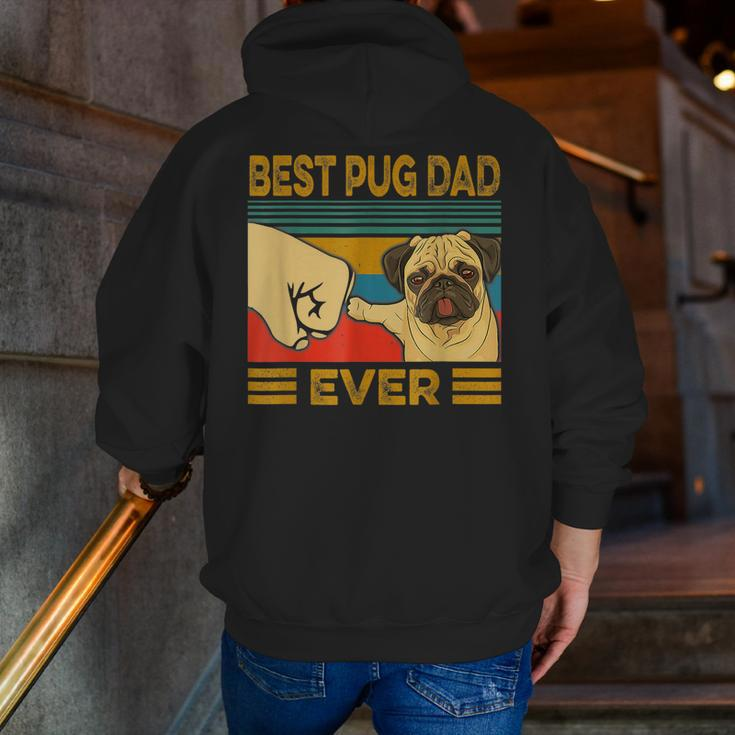 Best Pug Dad Ever Zip Up Hoodie Back Print