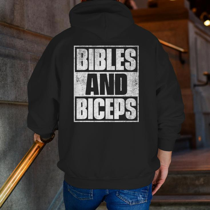 Bibles And Biceps Gym Motivational S Zip Up Hoodie Back Print