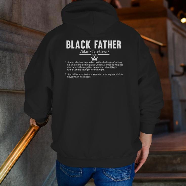 Black Father Definition Fathers Day For Dad Men Zip Up Hoodie Back Print