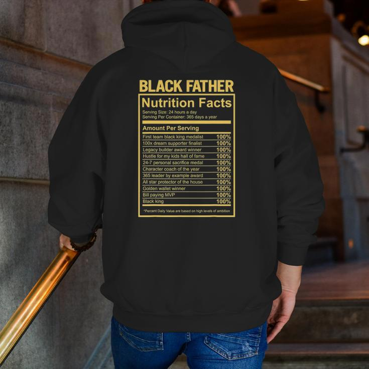 Black Father Father's Day King Nutrition Facts Dad Zip Up Hoodie Back Print