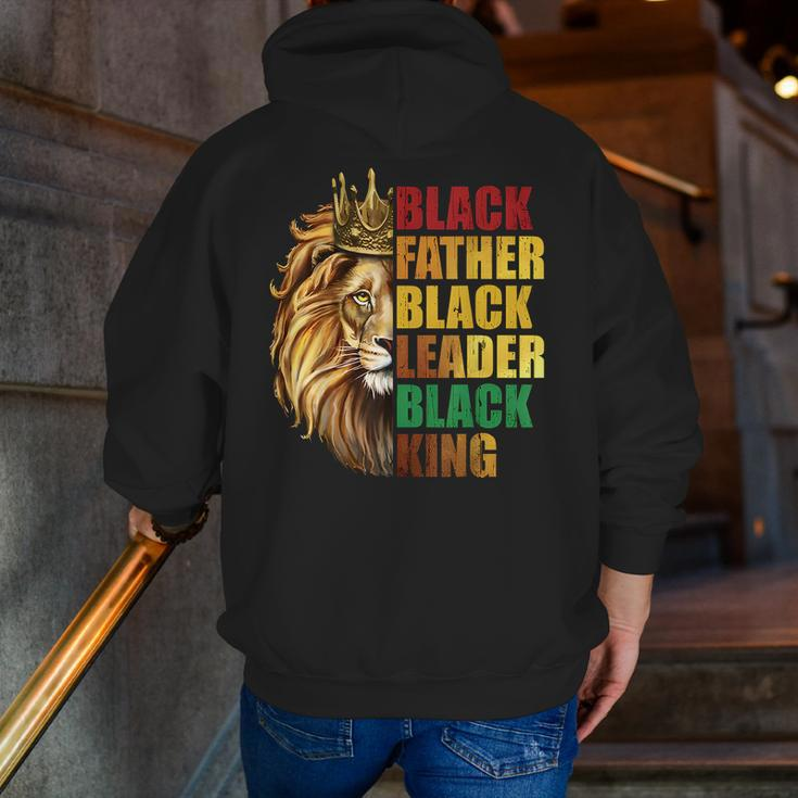Black Father Black King Black Leader Fathers Day Junenth Zip Up Hoodie Back Print
