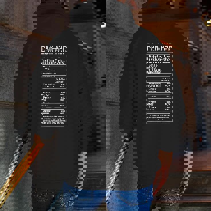 Black Father Nutrition Fact Melanin King Fathers Day Zip Up Hoodie Back Print Black Father Nutrition Fact Melanin King Fathers Day Zip Up Hoodie Back Print