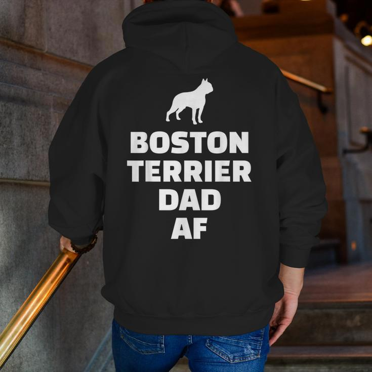 Boston Terrier Dad Af Zip Up Hoodie Back Print