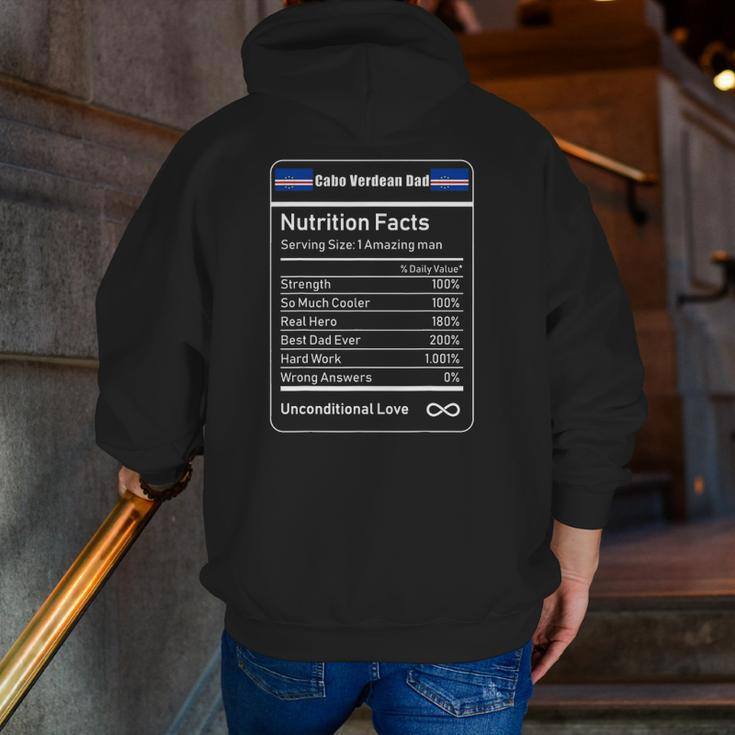 Cabo Verdean Dad Nutrition Facts Zip Up Hoodie Back Print