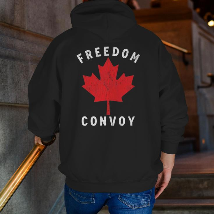 Canada Freedom Convoy 2022 Canadian Truckers Support Zip Up Hoodie Back Print