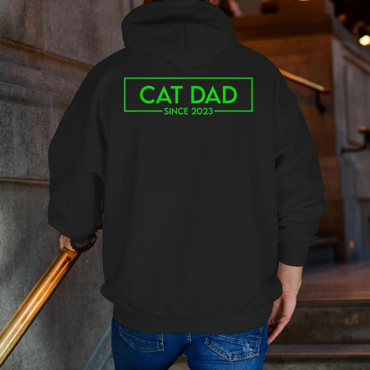 Cat Dad Since 2023 Promoted To Cat Dad V4 Zip Up Hoodie Back Print