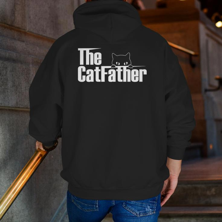 The Catfather Cute Cat Father Zip Up Hoodie Back Print