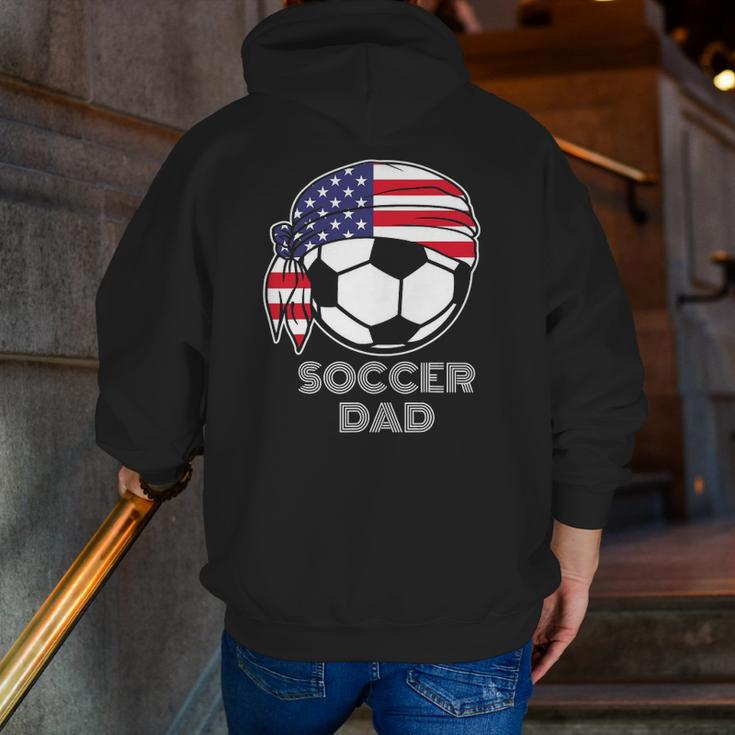 Cool Soccer Dad Jersey Parents Of American Soccer Players Zip Up Hoodie Back Print
