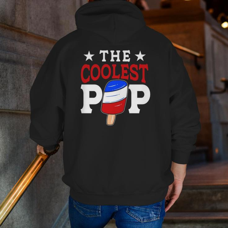 The Coolest Pop Red White Blue Popsicle Father's Day Zip Up Hoodie Back Print