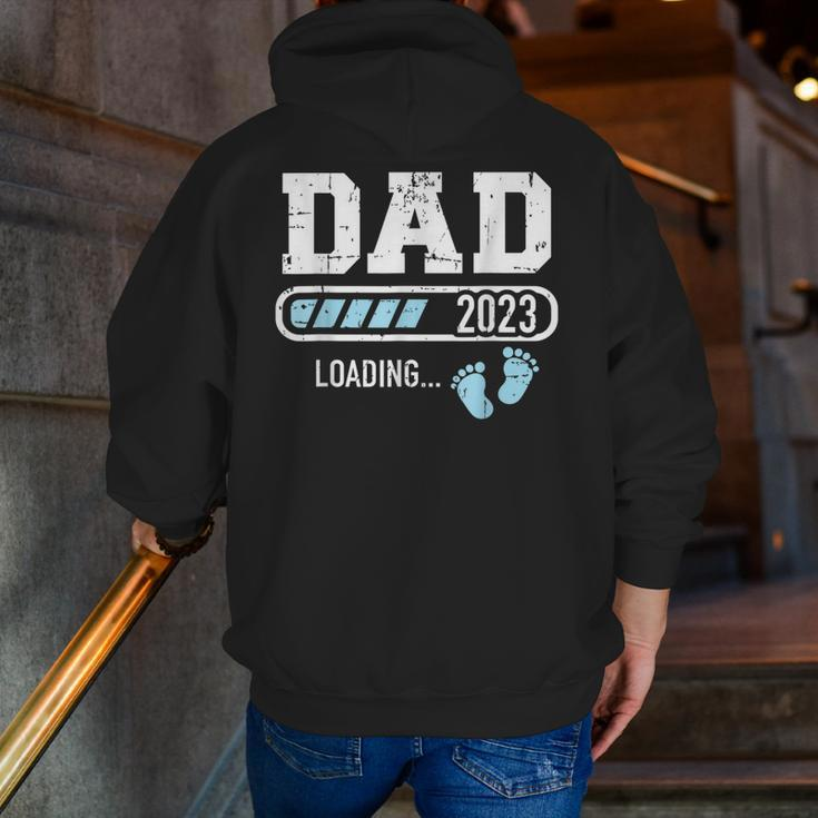Dad 2023 Loading For Pregnancy Announcement Zip Up Hoodie Back Print