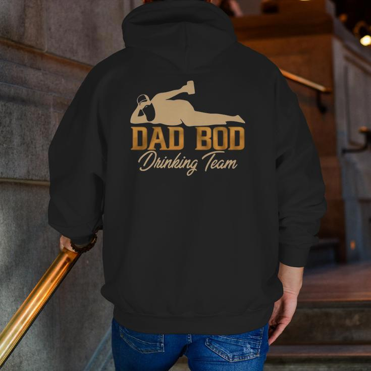 Dad Bod Drinking Team Father Beer Drinker Retro Vintage Zip Up Hoodie Back Print