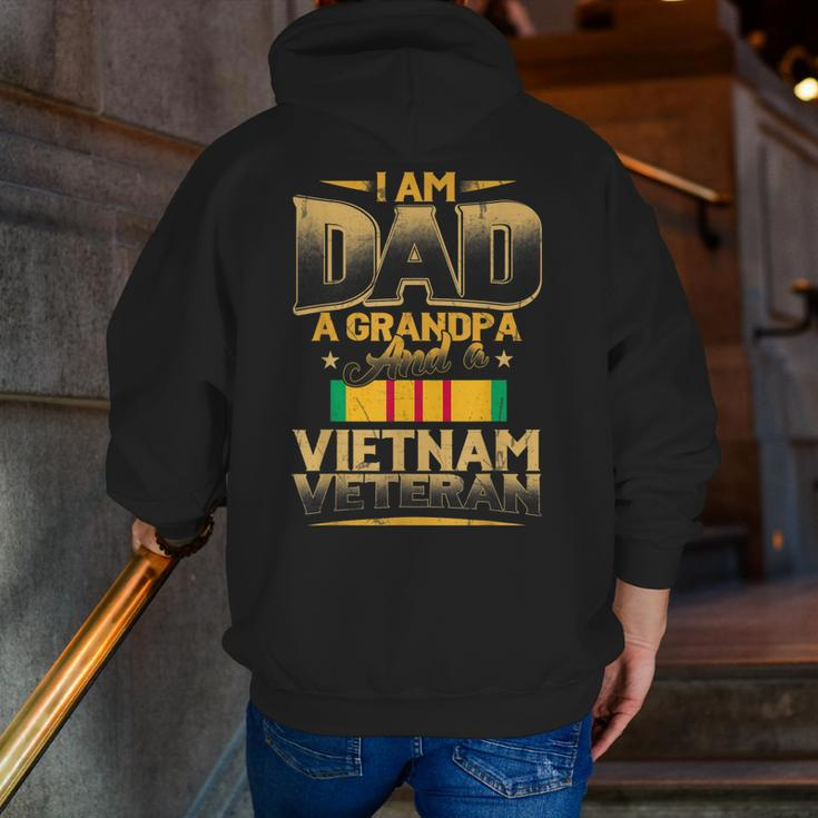 I Am Dad A Grandpa And A Vietnam Veteran Army Soldier Zip Up Hoodie Back Print