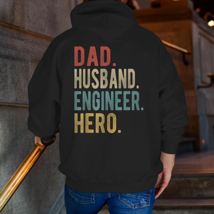 Dad Husband Engineer Hero Zip Up Hoodie Back Print