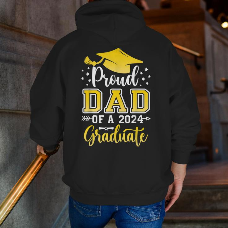 Dad Senior 2024 Proud Dad Of A Class Of 2024 Graduate Zip Up Hoodie Back Print