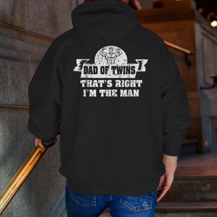 Dad Of Twins I'm The Man Dad Of Twins Fathers Day Zip Up Hoodie Back Print