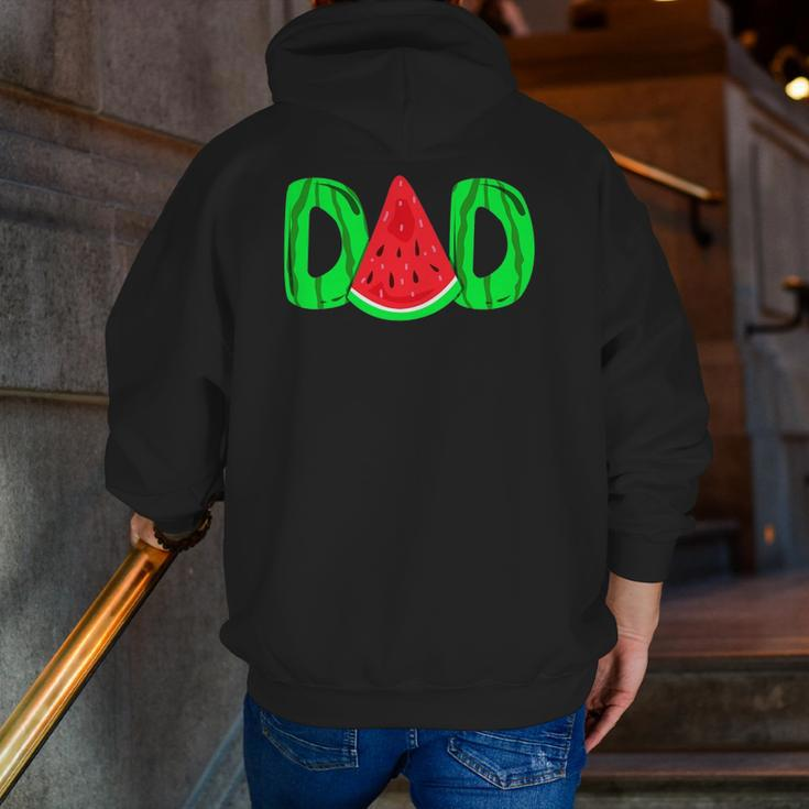 Dad Watermelon Father's Day Zip Up Hoodie Back Print