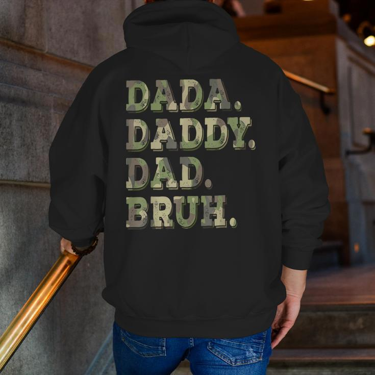 Dada Daddy Dad Bruh Idea Men Father's Day Dad Zip Up Hoodie Back Print