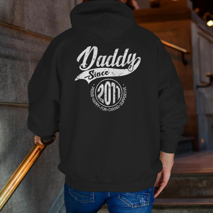 Daddy Since 2011 Father's Day Dad Men Zip Up Hoodie Back Print