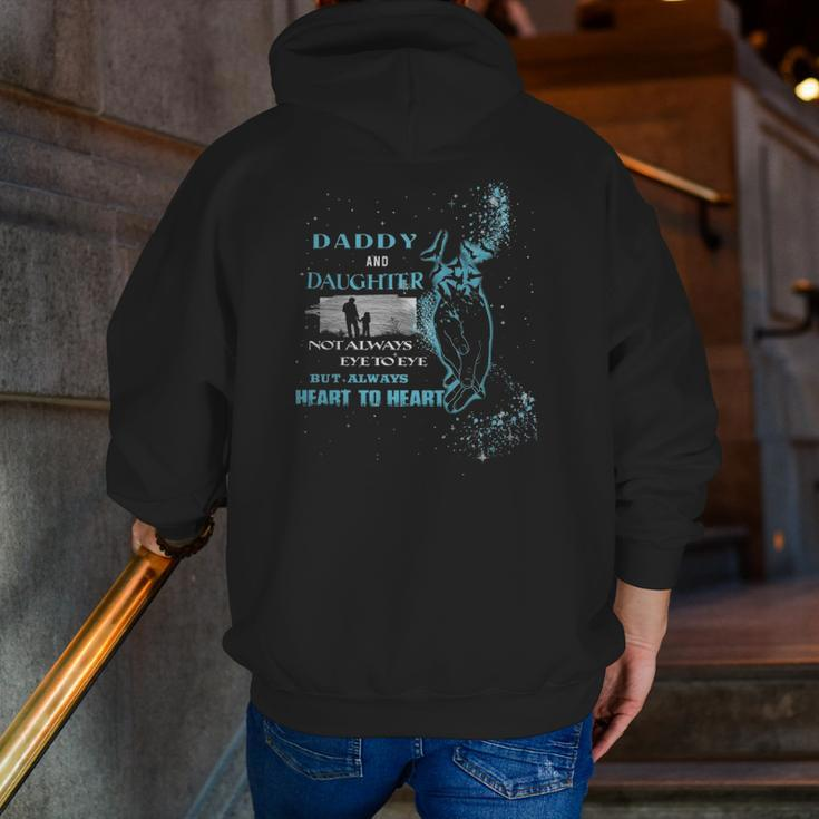 Daddy And Daughter Not Always Eye To Eye But Always Heart To Heart Zip Up Hoodie Back Print